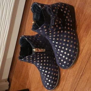 Tahari gold foil boots